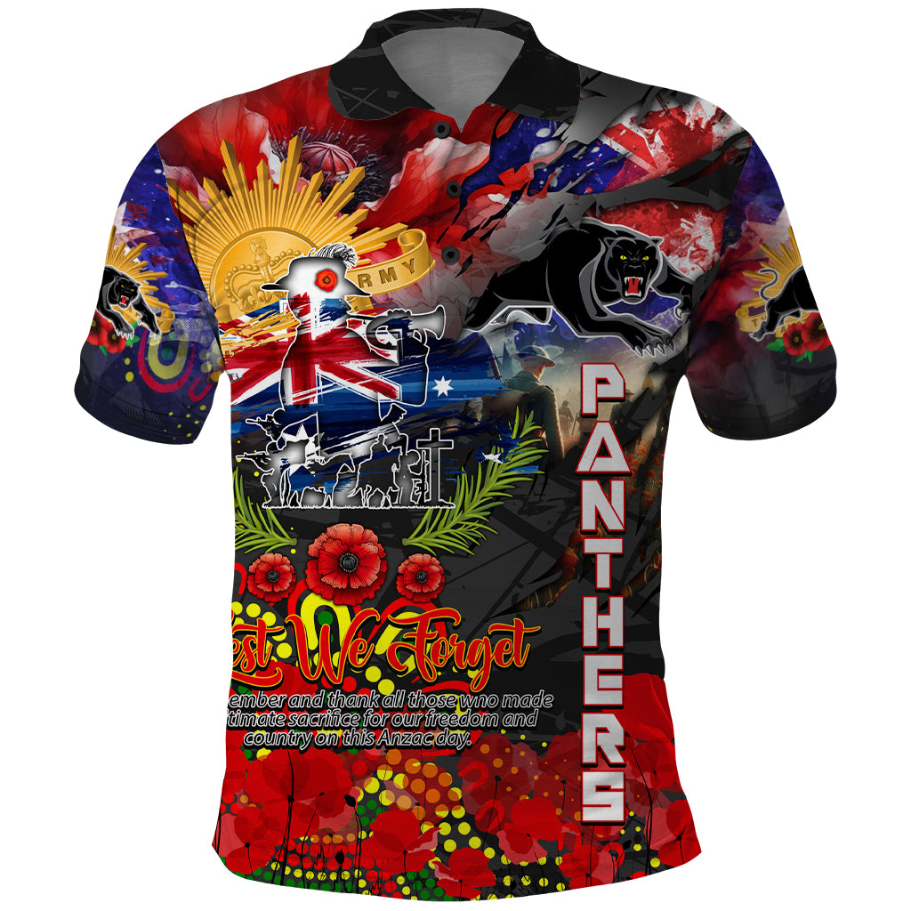 Personalised Australia Rugby Panthers ANZAC Polo Shirt Penrith Scratch Style