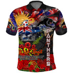 Personalised Australia Rugby Panthers ANZAC Polo Shirt Penrith Scratch Style
