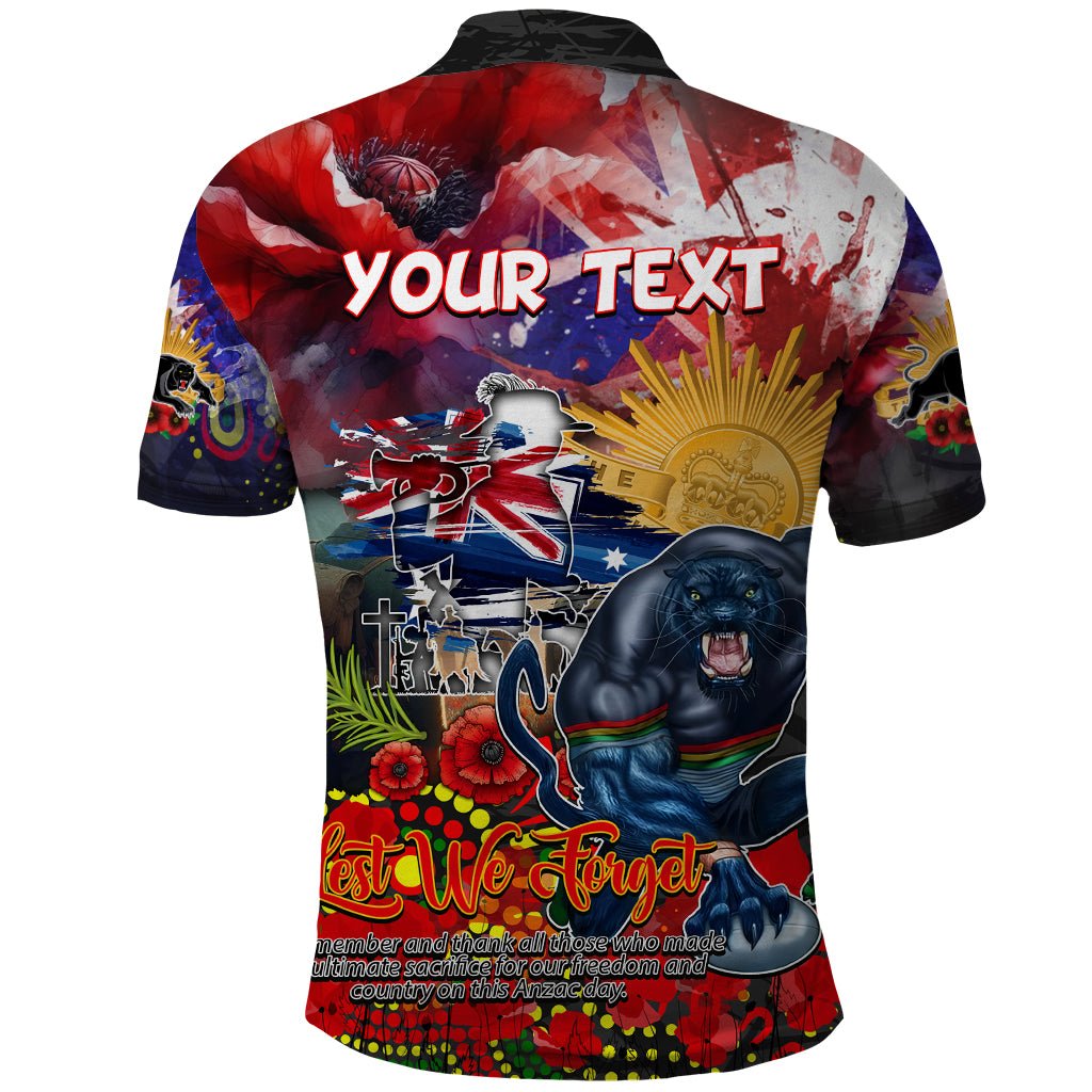 Personalised Australia Rugby Panthers ANZAC Polo Shirt Penrith Scratch Style