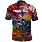 Personalised Australia Rugby Panthers ANZAC Polo Shirt Penrith Scratch Style
