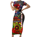 Personalised Australia Rugby Panthers ANZAC Short Sleeve Bodycon Dress Penrith Scratch Style