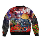 Personalised Australia Rugby Panthers ANZAC Sleeve Zip Bomber Jacket Penrith Scratch Style
