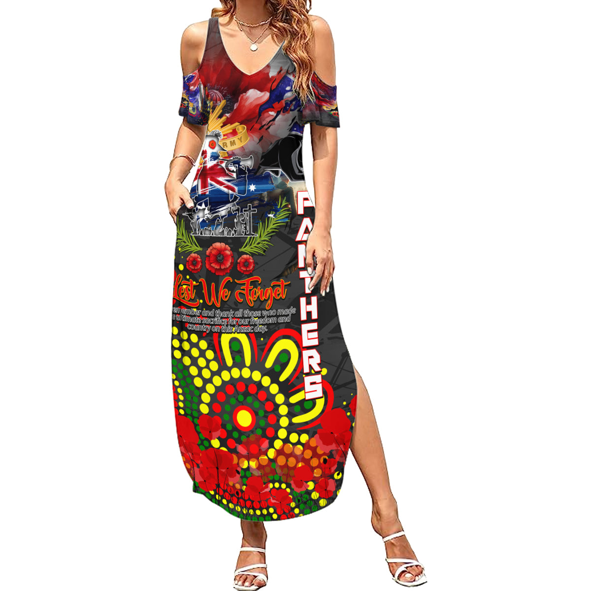 Personalised Australia Rugby Panthers ANZAC Summer Maxi Dress Penrith Scratch Style