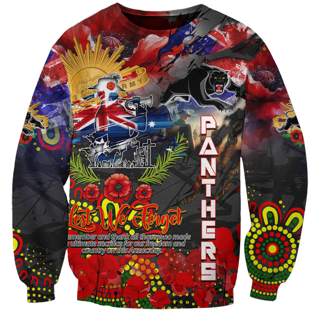 Personalised Australia Rugby Panthers ANZAC Sweatshirt Penrith Scratch Style