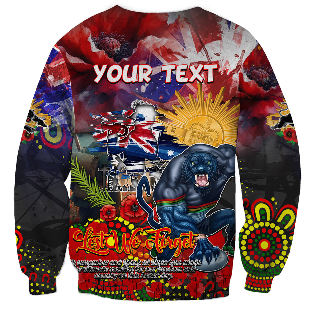 Personalised Australia Rugby Panthers ANZAC Sweatshirt Penrith Scratch Style