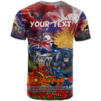 Personalised Australia Rugby Panthers ANZAC T Shirt Penrith Scratch Style