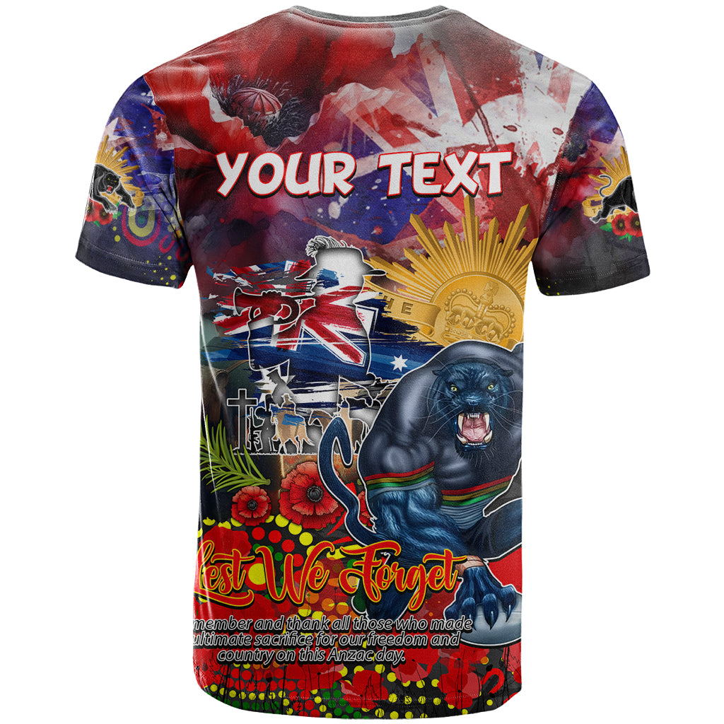 Personalised Australia Rugby Panthers ANZAC T Shirt Penrith Scratch Style