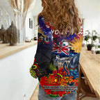 Personalised Australia Rugby Panthers ANZAC Women Casual Shirt Penrith Scratch Style