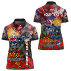 Personalised Australia Rugby Panthers ANZAC Women Polo Shirt Penrith Scratch Style