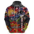 Personalised Australia Rugby Panthers ANZAC Zip Hoodie Penrith Scratch Style