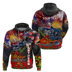 Personalised Australia Rugby Panthers ANZAC Zip Hoodie Penrith Scratch Style