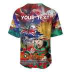 Personalised Australia Rugby Rabbitohs ANZAC Baseball Jersey South Sydney Scratch Style