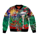 Personalised Australia Rugby Rabbitohs ANZAC Bomber Jacket South Sydney Scratch Style