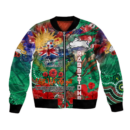 Personalised Australia Rugby Rabbitohs ANZAC Bomber Jacket South Sydney Scratch Style