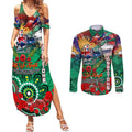 Personalised Australia Rugby Rabbitohs ANZAC Couples Matching Summer Maxi Dress and Long Sleeve Button Shirt South Sydney Scratch Style
