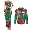 Personalised Australia Rugby Rabbitohs ANZAC Couples Matching Tank Maxi Dress and Long Sleeve Button Shirt South Sydney Scratch Style