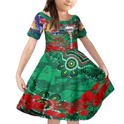 Personalised Australia Rugby Rabbitohs ANZAC Family Matching Mermaid Dress and Hawaiian Shirt South Sydney Scratch Style