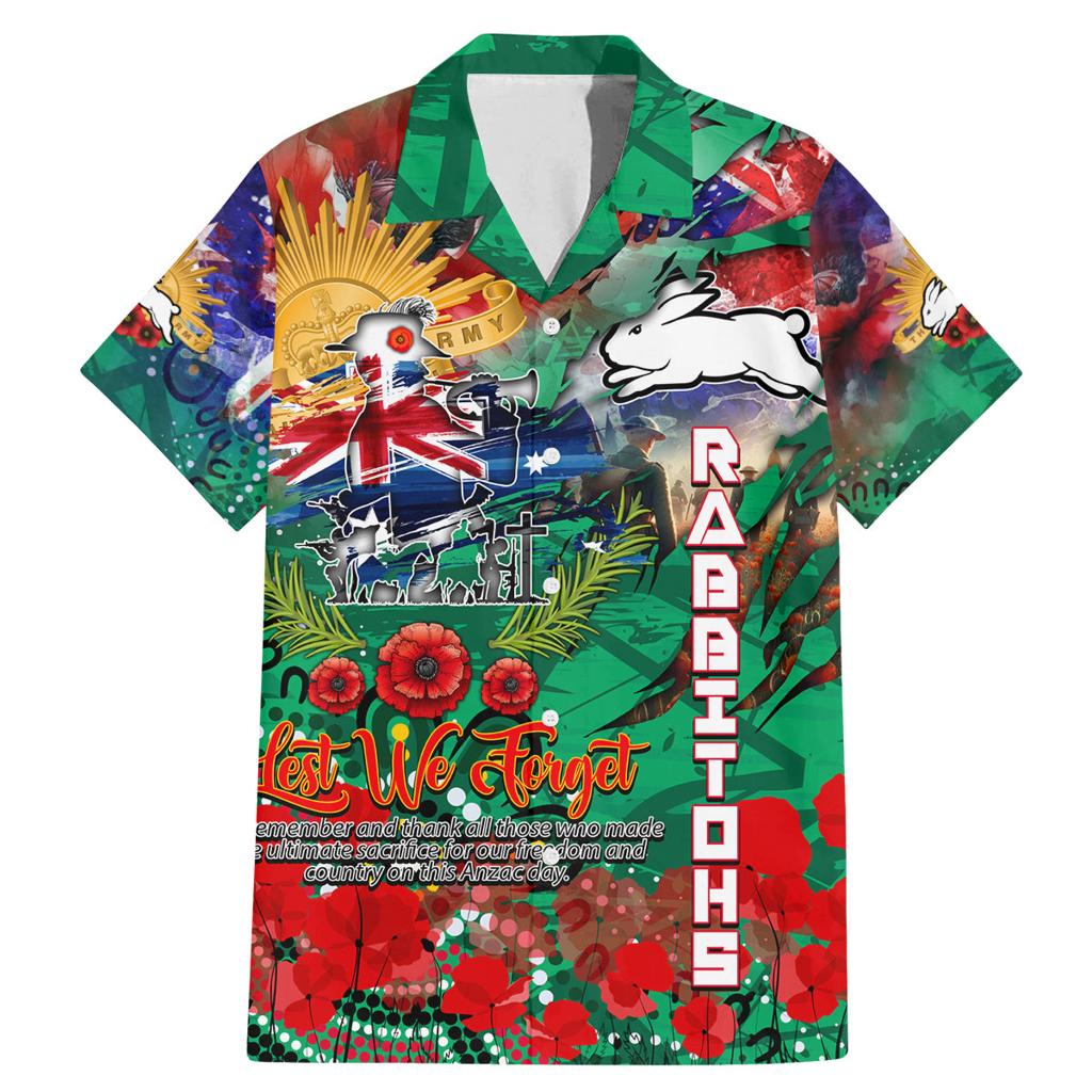 Personalised Australia Rugby Rabbitohs ANZAC Family Matching Mermaid Dress and Hawaiian Shirt South Sydney Scratch Style