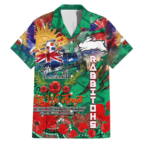 Personalised Australia Rugby Rabbitohs ANZAC Family Matching Mermaid Dress and Hawaiian Shirt South Sydney Scratch Style
