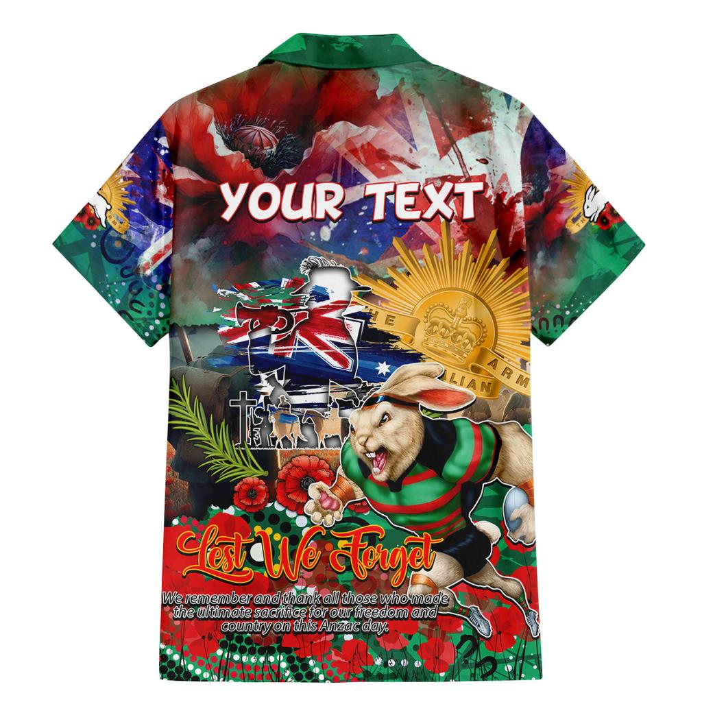 Personalised Australia Rugby Rabbitohs ANZAC Family Matching Mermaid Dress and Hawaiian Shirt South Sydney Scratch Style