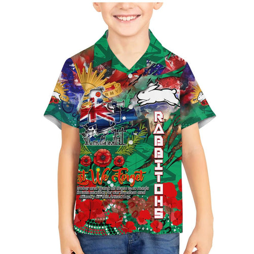 Personalised Australia Rugby Rabbitohs ANZAC Family Matching Mermaid Dress and Hawaiian Shirt South Sydney Scratch Style
