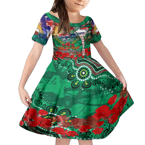 Personalised Australia Rugby Rabbitohs ANZAC Family Matching Summer Maxi Dress and Hawaiian Shirt South Sydney Scratch Style