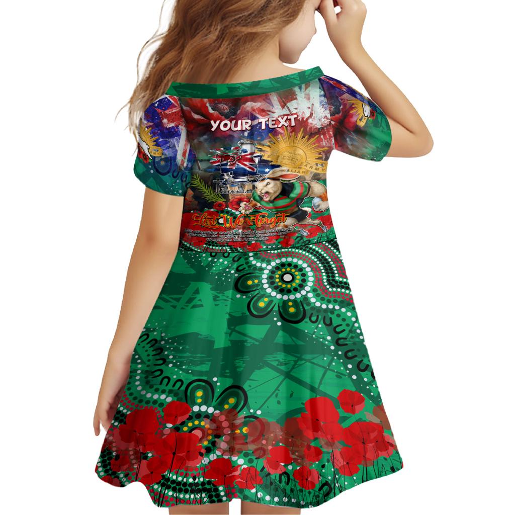 Personalised Australia Rugby Rabbitohs ANZAC Family Matching Summer Maxi Dress and Hawaiian Shirt South Sydney Scratch Style