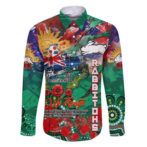 Personalised Australia Rugby Rabbitohs ANZAC Family Matching Summer Maxi Dress and Hawaiian Shirt South Sydney Scratch Style