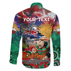 Personalised Australia Rugby Rabbitohs ANZAC Family Matching Tank Maxi Dress and Hawaiian Shirt South Sydney Scratch Style