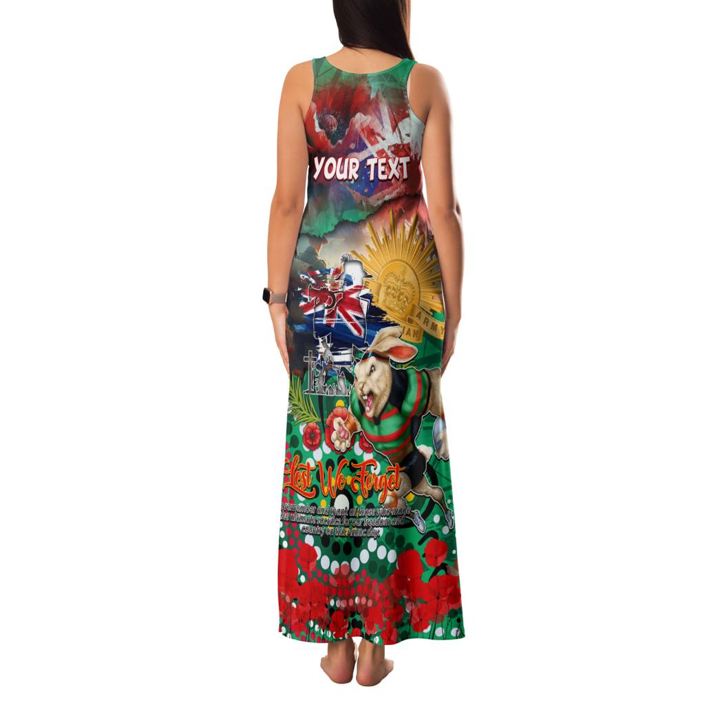 Personalised Australia Rugby Rabbitohs ANZAC Family Matching Tank Maxi Dress and Hawaiian Shirt South Sydney Scratch Style