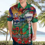 Personalised Australia Rugby Rabbitohs ANZAC Hawaiian Shirt South Sydney Scratch Style