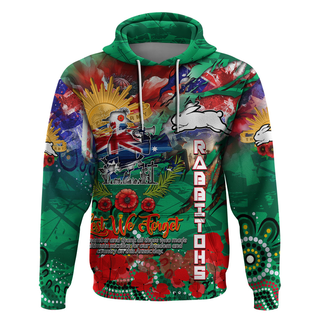 Personalised Australia Rugby Rabbitohs ANZAC Hoodie South Sydney Scratch Style