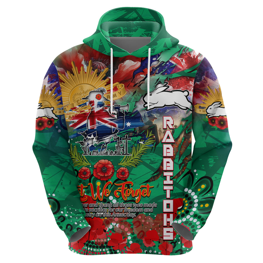Personalised Australia Rugby Rabbitohs ANZAC Hoodie South Sydney Scratch Style