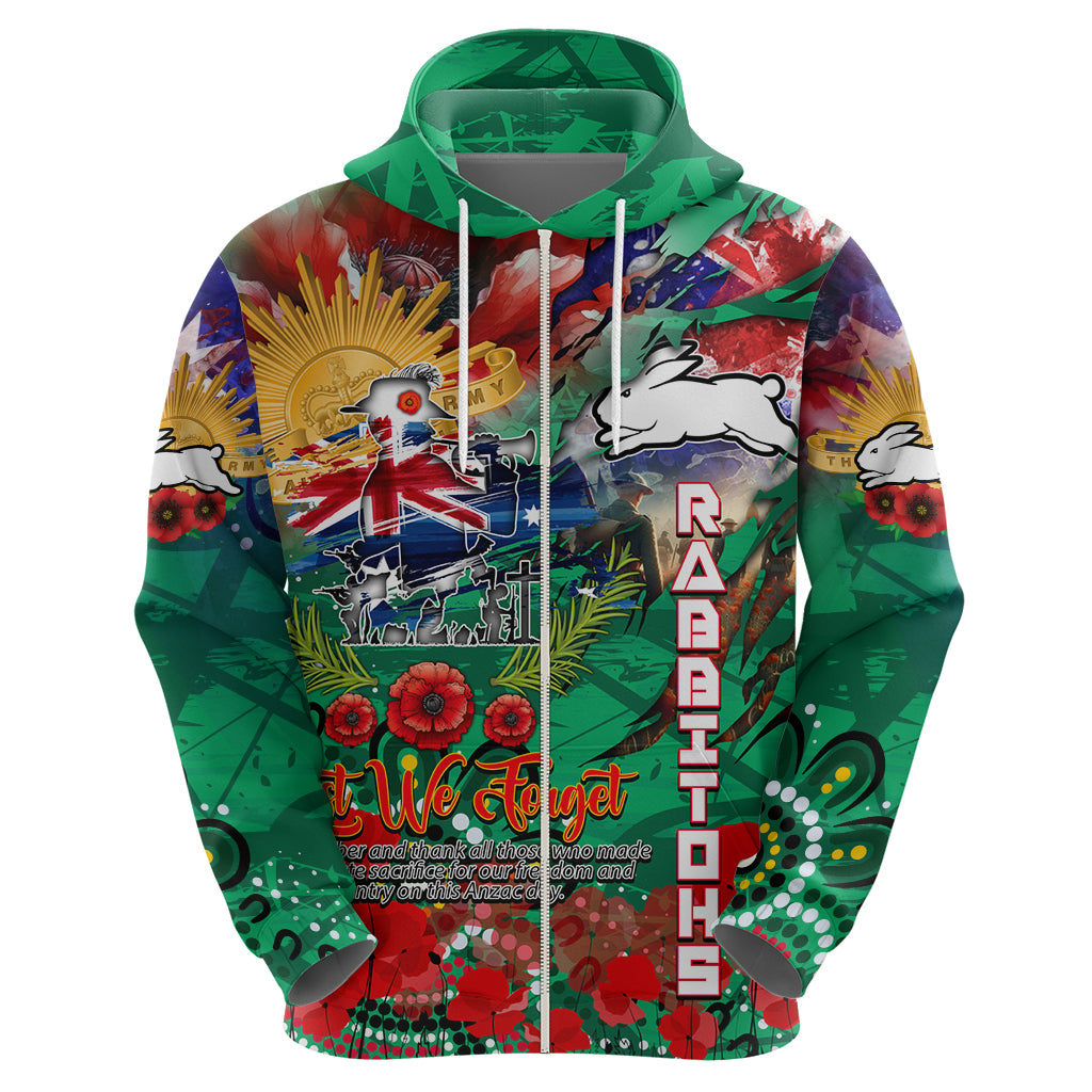 Personalised Australia Rugby Rabbitohs ANZAC Hoodie South Sydney Scratch Style