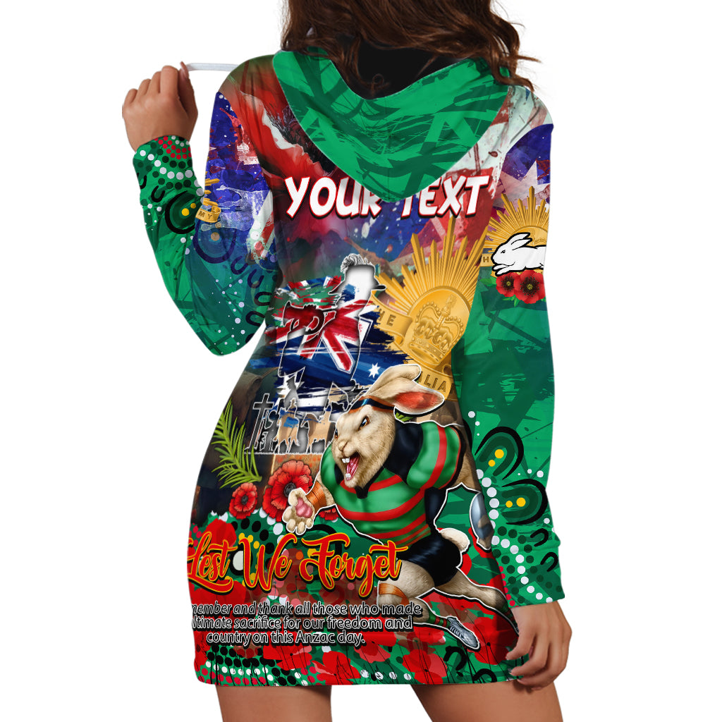 Personalised Australia Rugby Rabbitohs ANZAC Hoodie Dress South Sydney Scratch Style