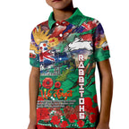 Personalised Australia Rugby Rabbitohs ANZAC Kid Polo Shirt South Sydney Scratch Style