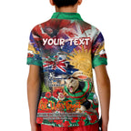 Personalised Australia Rugby Rabbitohs ANZAC Kid Polo Shirt South Sydney Scratch Style