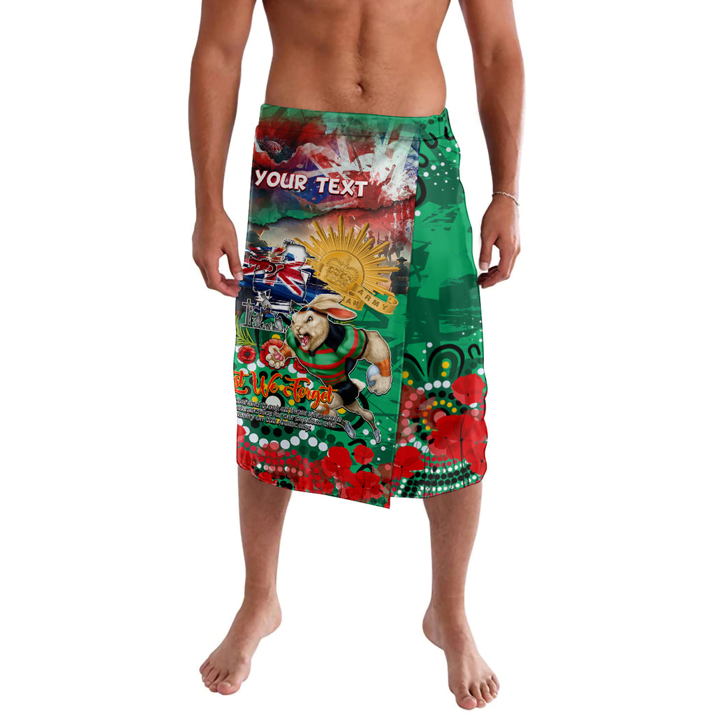 Personalised Australia Rugby Rabbitohs ANZAC Lavalava South Sydney Scratch Style