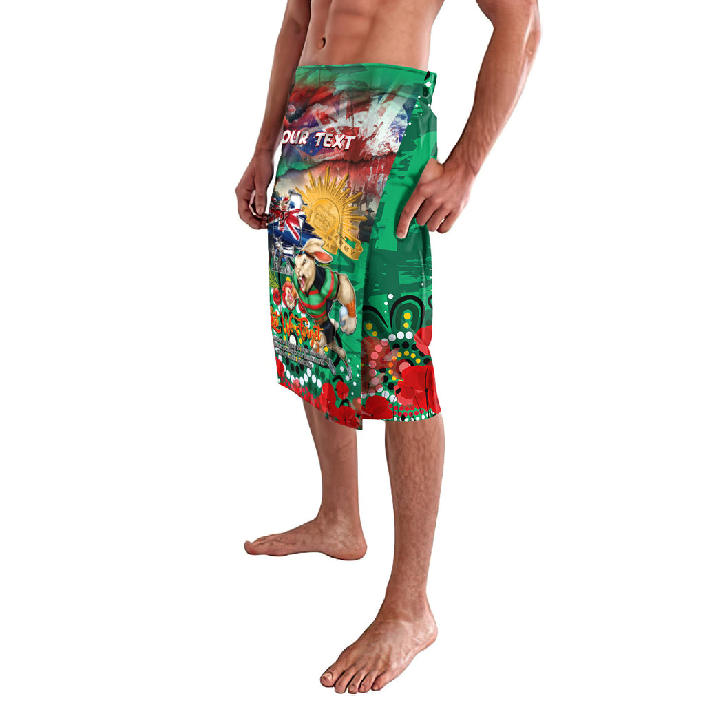 Personalised Australia Rugby Rabbitohs ANZAC Lavalava South Sydney Scratch Style