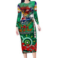 Personalised Australia Rugby Rabbitohs ANZAC Long Sleeve Bodycon Dress South Sydney Scratch Style