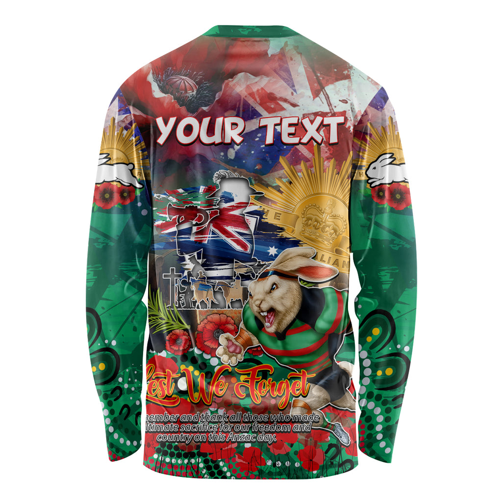 Personalised Australia Rugby Rabbitohs ANZAC Long Sleeve Shirt South Sydney Scratch Style