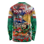 Personalised Australia Rugby Rabbitohs ANZAC Long Sleeve Shirt South Sydney Scratch Style