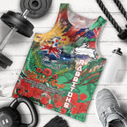 Personalised Australia Rugby Rabbitohs ANZAC Men Tank Top South Sydney Scratch Style