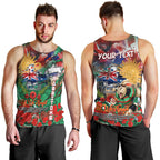 Personalised Australia Rugby Rabbitohs ANZAC Men Tank Top South Sydney Scratch Style