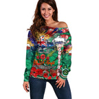 Personalised Australia Rugby Rabbitohs ANZAC Off Shoulder Sweater South Sydney Scratch Style
