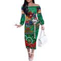 Personalised Australia Rugby Rabbitohs ANZAC Off The Shoulder Long Sleeve Dress South Sydney Scratch Style