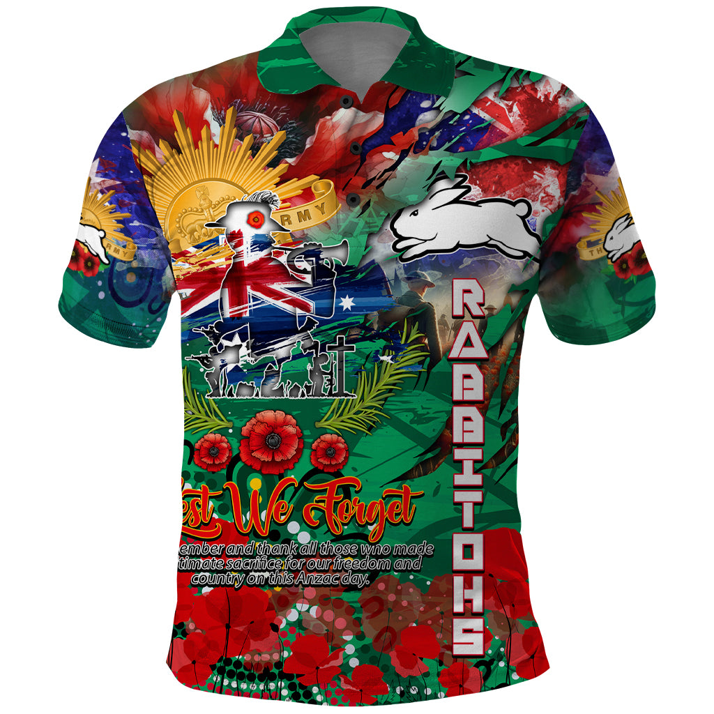 Personalised Australia Rugby Rabbitohs ANZAC Polo Shirt South Sydney Scratch Style