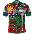 Personalised Australia Rugby Rabbitohs ANZAC Polo Shirt South Sydney Scratch Style