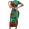 Personalised Australia Rugby Rabbitohs ANZAC Short Sleeve Bodycon Dress South Sydney Scratch Style