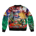 Personalised Australia Rugby Rabbitohs ANZAC Sleeve Zip Bomber Jacket South Sydney Scratch Style
